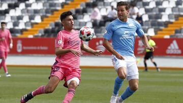 Hugo Duro y Goldar, en el Ibiza-Real Madrid Castilla del playoff de ascenso a Segunda.