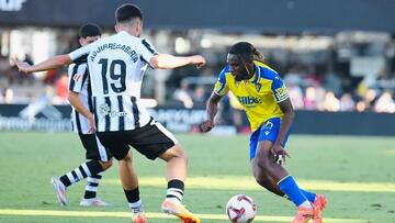 Rominigue Kouamé en la victoria del Cádiz CF frente al Cartagena. Foto: Cádiz CF.