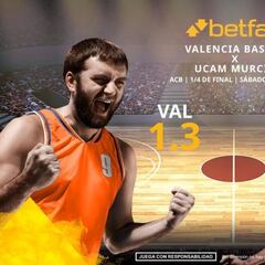 Valencia Basket vs. UCAM Murcia: horario, TV, estadísticas, cuadro y pronósticos