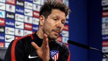 Simeone en rueda de prensa. 