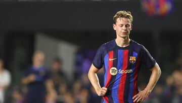 De Jong, durante el partido de pretemporada contra el Inter Miami.