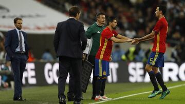 Sergio Busquets, sustituido por primera vez desde que Lopetegui es seleccionador.