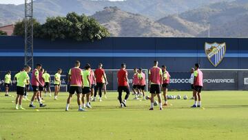Entrenamiento del Málaga.