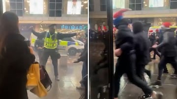 Rangers and Celtic fans erupt in chaos on Glasgow streets ahead of Scottish League Cup Final