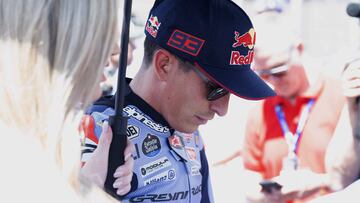 AUSTIN, TEXAS - APRIL 13: Marc Marquez of Spain and Gresini Racing MotoGP prepares to start on the grid during the MotoGP Of The Americas - Sprint on April 13, 2024 at Circuit of the Americas in Austin, Texas.   Mirco Lazzari gp/Getty Images/AFP (Photo by Mirco Lazzari gp / GETTY IMAGES NORTH AMERICA / Getty Images via AFP)