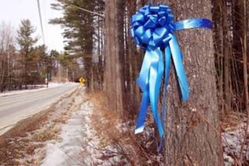 For 17 years, a blue ribbon tied to a tree marked the spot where Maura's accident took place. However, the tree was this year cut down.