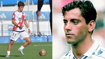 Pablo Sánchez Flores (con la camiseta del Rayo) y Quique Sánchez Flores (con la camiseta del Real Madrid).