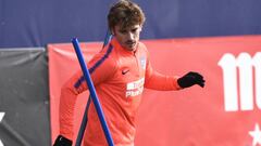 Griezmann, en el entrenamiento del Atl&eacute;tico.