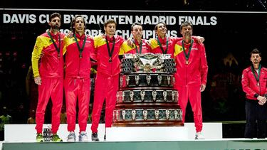Canada vs Spain, Final, Spain players celebrate after winning the Davis Cup 2019, Tennis Madrid Finals 2019 on November 24, 2019 at Caja Magica in Madrid, Spain - Photo Arturo Baldasano / DPPI 24/11/2019 ONLY FOR USE IN SPAIN