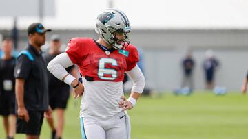 The Panthers acquired Mayfield in a trade with the Browns and after six weeks in Carolina he has won the battle for the starting job.