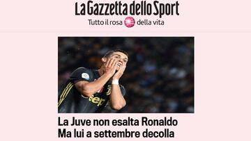 "La Juve no ensalza a Cristiano" e Italia lo reabutiza: 'CR 5,5'