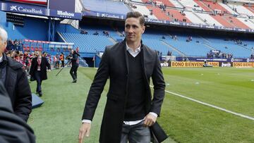 Fernando Torres, en el Calderón antes del Atlético-Valencia.