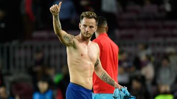 Ivan Rakitic, despu&eacute;s del partido de Champions ante el Slavia de Praga.