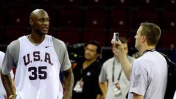 <b>ESTRELLA. </b>Lamar Odom durante un entrenamiento.