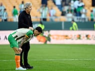 Pellegrini, con Antony tras el partido.