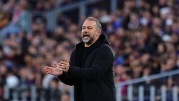 Flick, en el partido ante el Athletic.