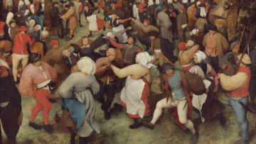 La danza de los campesinos, pintado por Pieter Bruegel el Viejo alrededor de 1568.