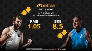 Real Madrid vs. Río Breogán: horario, dónde ver, pronósticos, estadísticas y clasificación