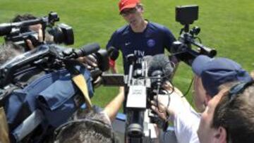 El t&eacute;cnico del PSG, Laurent Blanc.