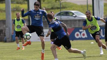 Fede Valverde, durante un entrenamiento del Deportivo.