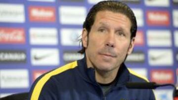 Simeone durante una rueda de prensa el día 14.