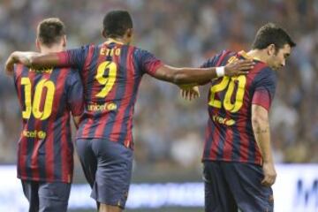 Eto'o, Messi y Deco.