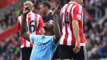 Iheanacho celebra un gol ante el Southampton.