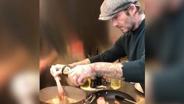 Beckham: former Real Madrid man shows off his cooking skills