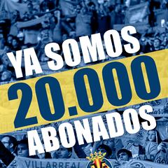 El Villarreal supera los 20.000 abonados