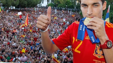 Navas, tras proclamarse campeón del Mundo en 2010.