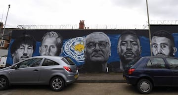 Wes Morgan immortalised by artist Richard Wilson