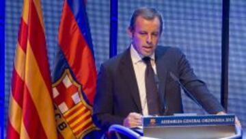 Sandro Rosell, en la Asamblea de Compromisarios.
