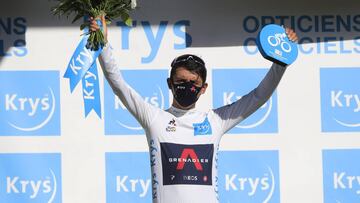 Egan Bernal, líder en la clasificación de los jóvenes del Tour de Francia.