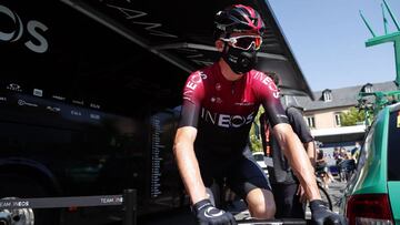 Chris Froome, antes de tomar la salida en la primera etapa de la Route d'Occitanie.