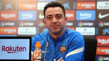 Xavi Hernández, entrenador del FC Barcelona, comparece en rueda de prensa.