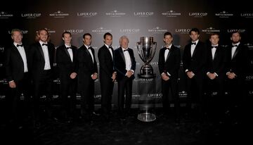 El equipo de Europa posa en la cena de gala de la Laver Cup 2022.