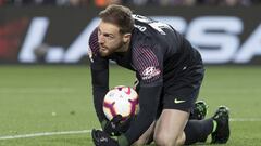 Oblak, en un partido con el Atl&eacute;tico.