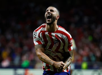 Mario Hermoso celebrando su gol al Oporto.