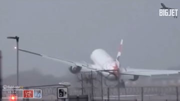 Pudo acabar en tragedia: un avión a punto de estrellarse por los fuertes vientos en Londres