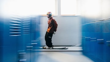 Matej Svancer skis indoor during skiing graduation project in Saalfelden, Salzburg, Austria on January 2, 2023. // Sam Strauss / Red Bull Content Pool // SI202303081031 // Usage for editorial use only // 