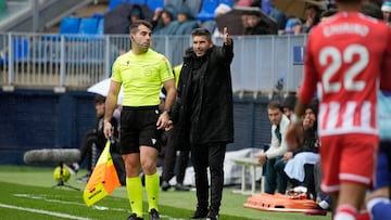 Funes, durante el Málaga-Almería.