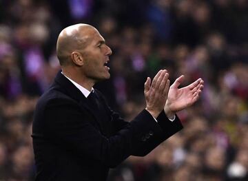 Zidane applauds his side during their 3-0 win on Saturday.