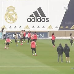 Sergio Ramos completa la sesión junto a sus compeñeros