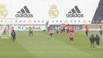 Sergio Ramos completa la sesión junto a sus compeñeros