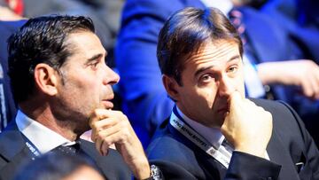 Fernando Hierro, junto con Lopetegui.