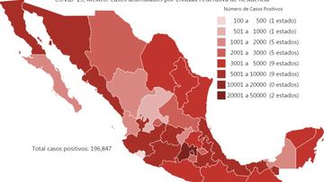 Mapa y casos de coronavirus en México por estados hoy 25 de junio