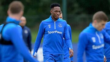 Yerry Mina entrenó por primera vez con el Everton