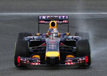 Sebastian Vettel piloto de Red Bull con el nuevo RB10 en Jerez.