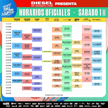 Horarios Pal Norte de Sábado