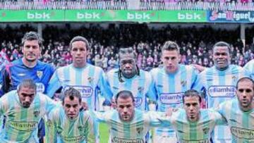 <b>SU FUTURO ESTÁ EN JUEGO. </b>En la presente imagen, un once del Málaga. El equipo está pendiente de lo que pueda pasar en las próximas horas con la negociación.